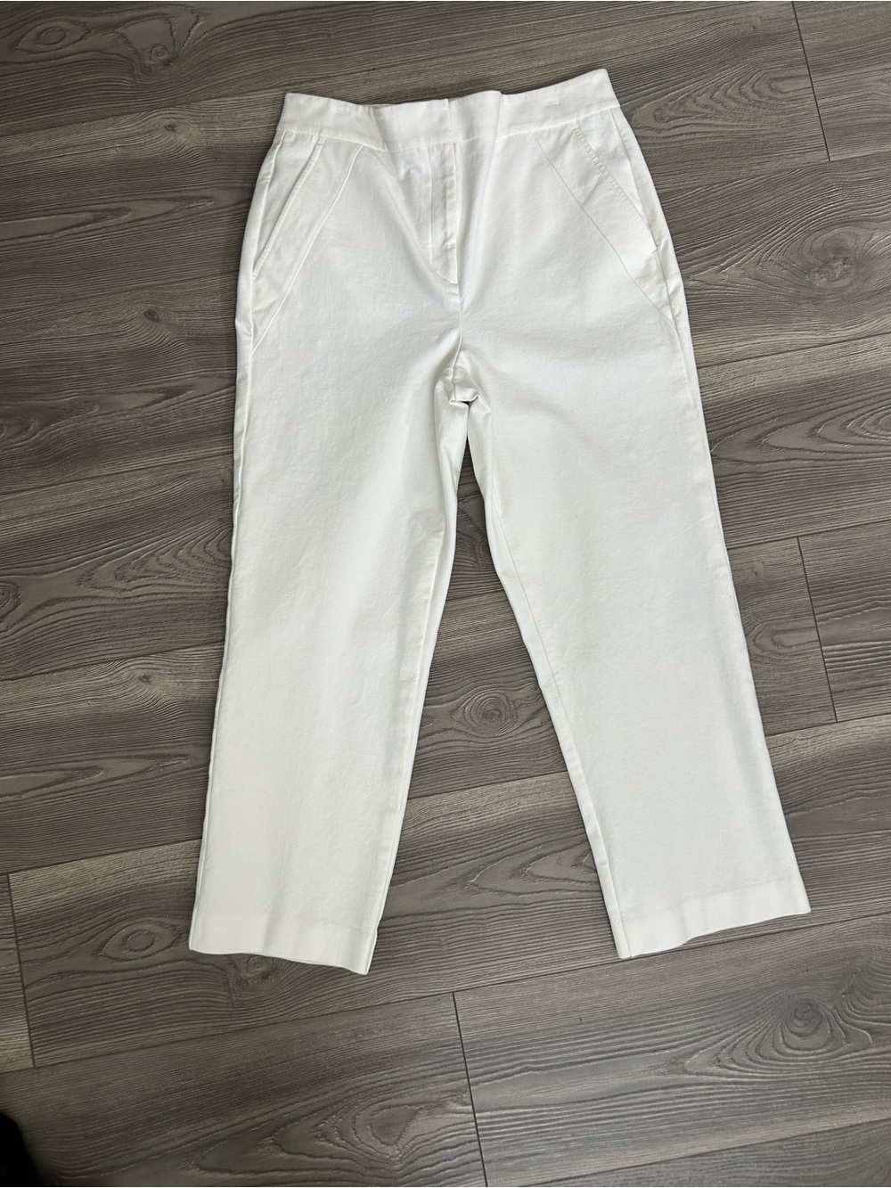 Ann Taylor White High-Rise Tapered Jeans